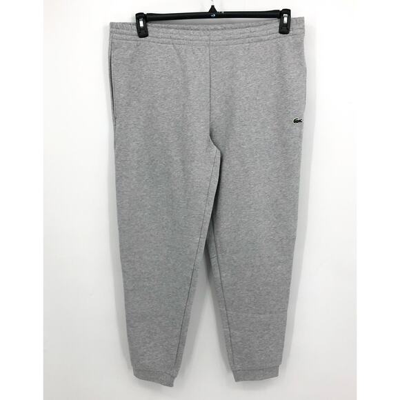 LACOSTE Men's Core Fleece Tapered Fit Joggers Size 6 XL Grey Elastic Waist NWT - Picture 3 of 13